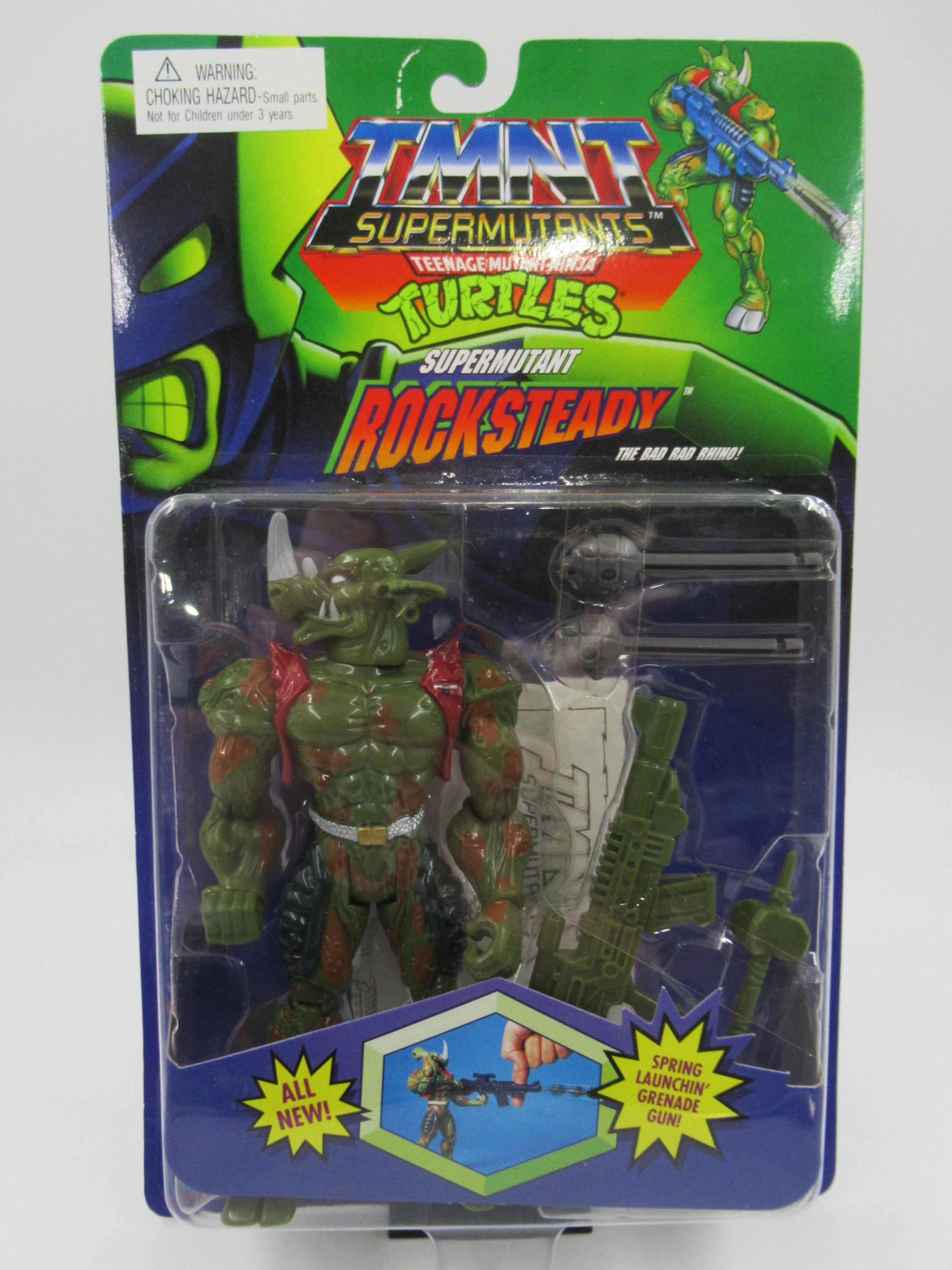 Teenage Mutant Ninja Turtles Supermutants Rocksteady 6" Figure TMNTs - Playmates (1994)